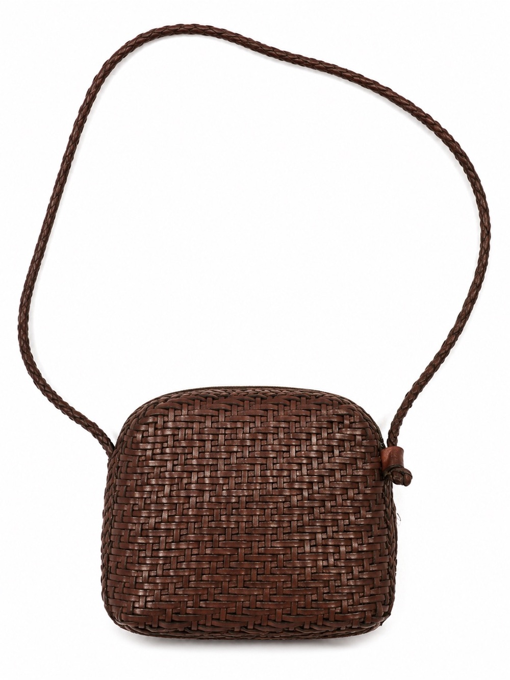 Woven Crossbody Bag - Brown